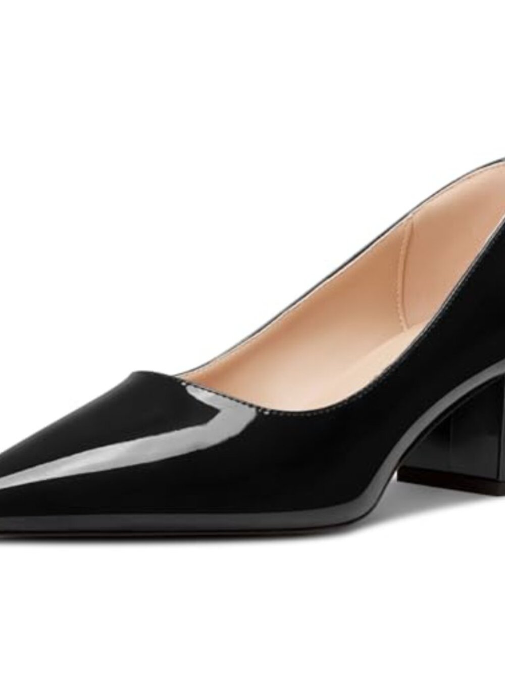 Aachcol Womens Chunky Block Heel Pumps Pointed Toe Slip-on